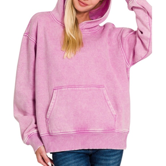 Zenana Outfitters Pink Track Pants & Hoodie Set - Picture 5 of 8